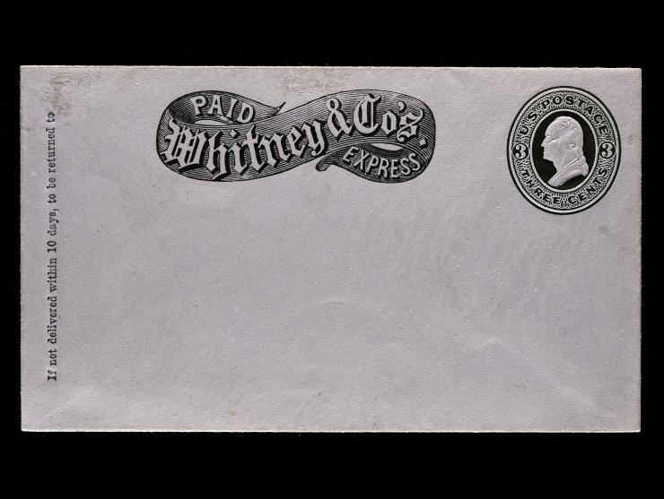 Whitney & Co.’s Express, Unused Printed Frank on U82 3c Green on White