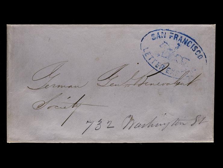 San Francisco Letter Express, Blue Company Running Pony and Rider Handstamp on Local Cover