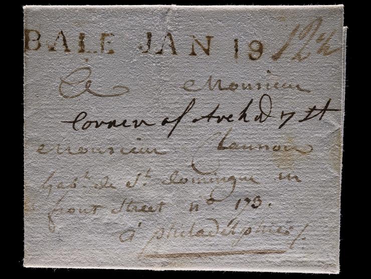 1794 Baltimore Md., Straightline "BALE JAN 19" on Folded Letter to Philadelphia, Manuscript “12½” Rate