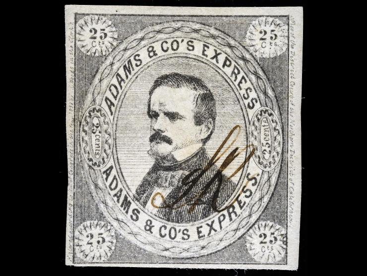 Adams & Co.'s Express, 1854, 25c Black, TYPE II, 1L2, Unused