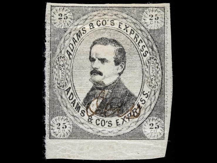 Adams & Co.'s Express, 1854, 25c Black, TYPE II, 1L2, Unused