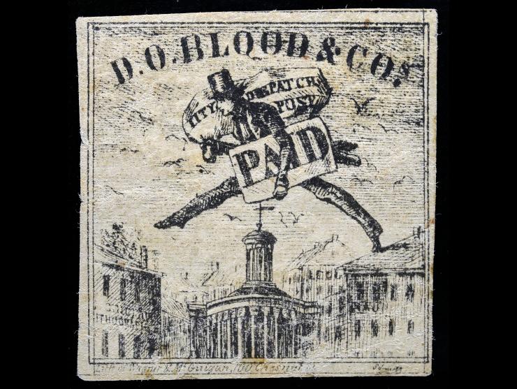 D. O. Blood & Co., 1845, 2c Black, 15L5, Unused