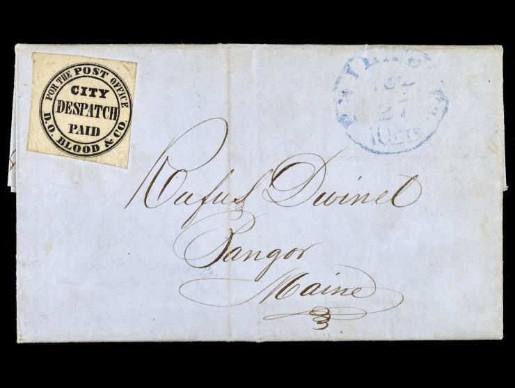 D. O. Blood & Co., 1846, 2c Black, 15L9, on 1848 Folded letter
