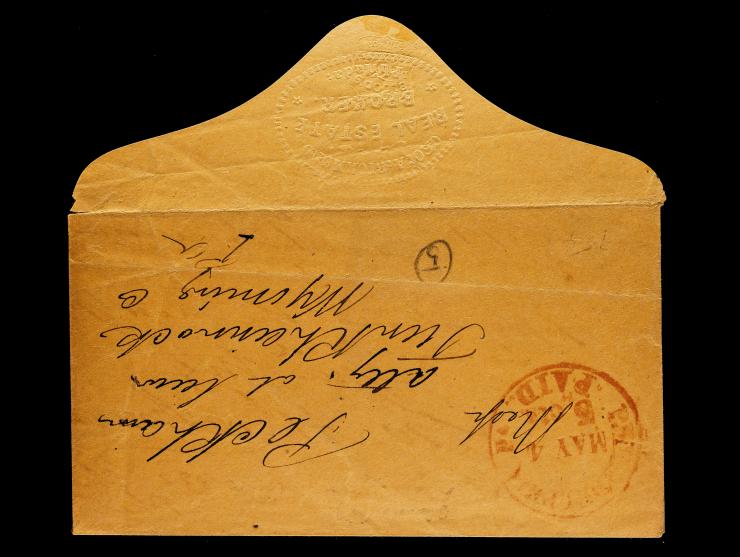 Blood's Penny Post, Red Company Handstamp on Flap