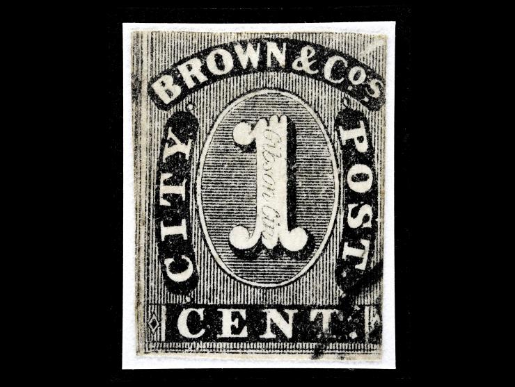 Browne & Co.'s City Post Office, 1852 1c Black, 29L1, Unused