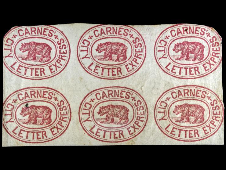 Carnes' City Letter Express, 1864 5c Rose on White, 35L1, unused