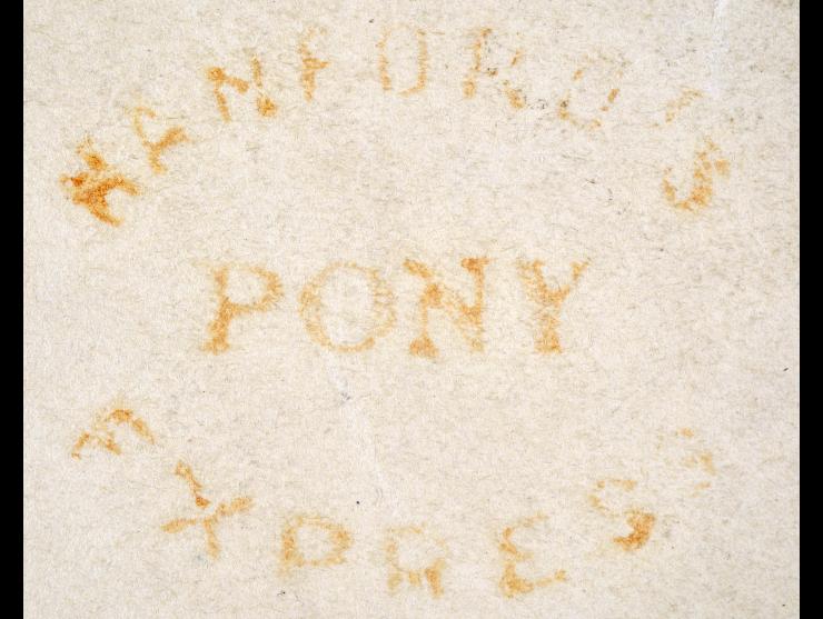Hanford's Pony Express Red Oval Handstamp on 1840 Valentine's Day Illustrated Letter