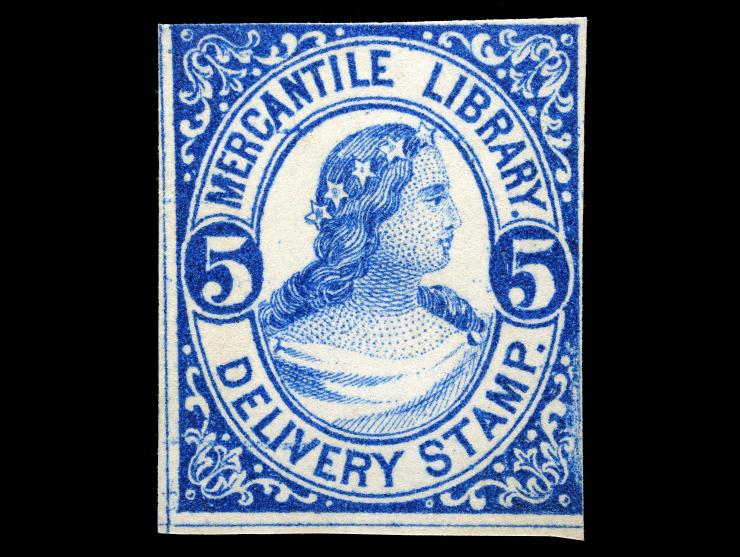 Mercantile Library Association, 1870, 5c Blue, 105L3, Unused
