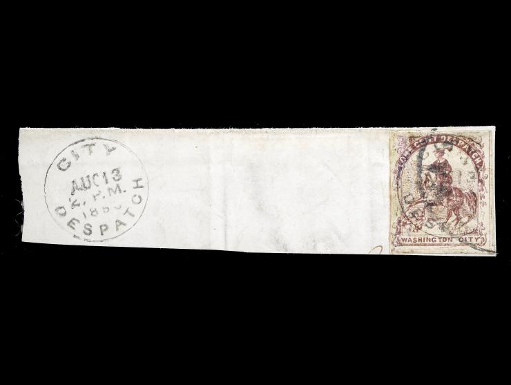 One Cent Despatch (Wiley), 1856, 1c Violet, 112L1 Used on piece