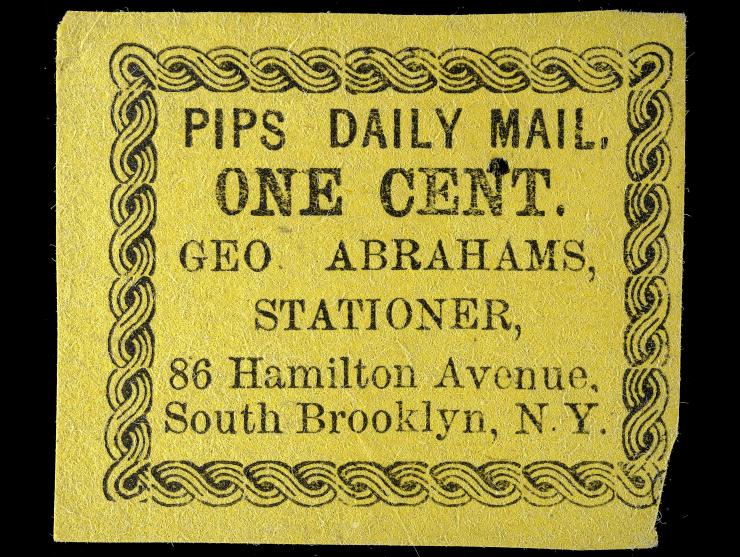 Pips Daily Mail, 1862 , 1c Black on Yellow, 116L3, Unused