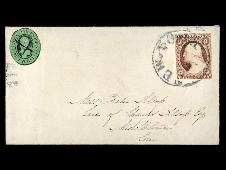 Price's City Express, 1857, 2c Black on Green, 119L2 with 11A On Cover