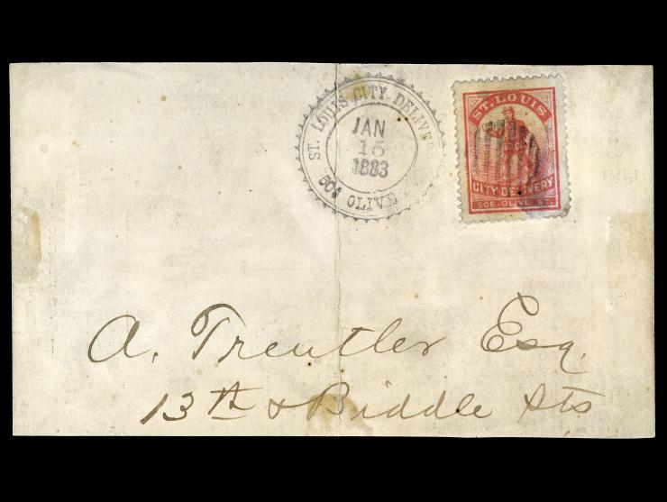 St. Louis City Delivery Company, 1883, 1c Red, ,131L1, Used on Local Mailing Card