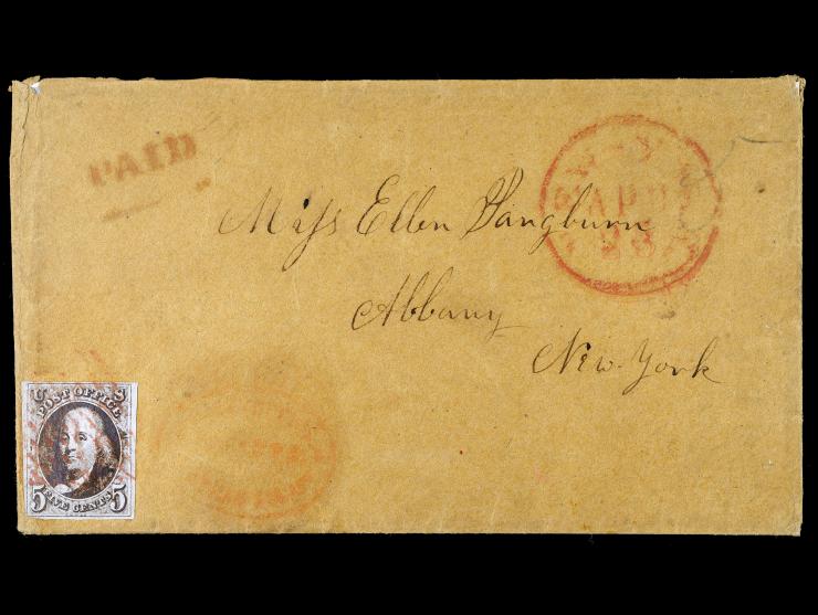 Swart's City Dispatch Stampless with 1847, 5c Black on cover