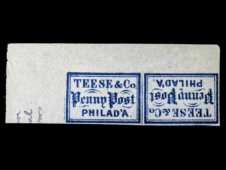 Teese & Co. Penny Post ,137L1, 1c Blue on Bluish, Unused