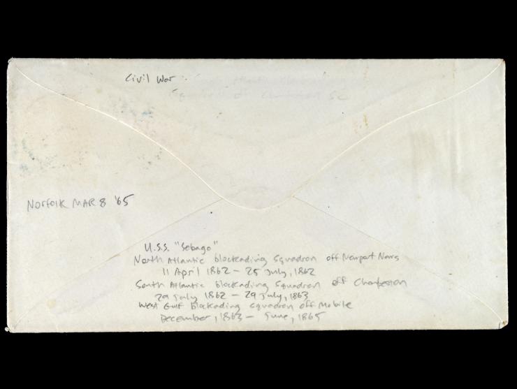 Cover Written to the USS Sebago of the West Gulf Blockading Squadron