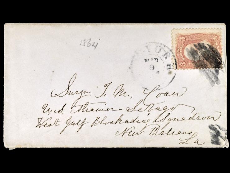 Two Covers addressed to Surgeon aboard the USS Sebago, West Gulf Blockading Squadron, New Orleans