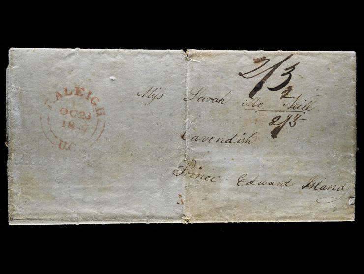 1847 Canada West t o Prince Edward Island, Charged Two Shillings and Threep