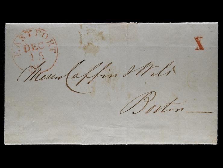 1847 Cross-Border, New Brunswick to Boston, Small Red "X"