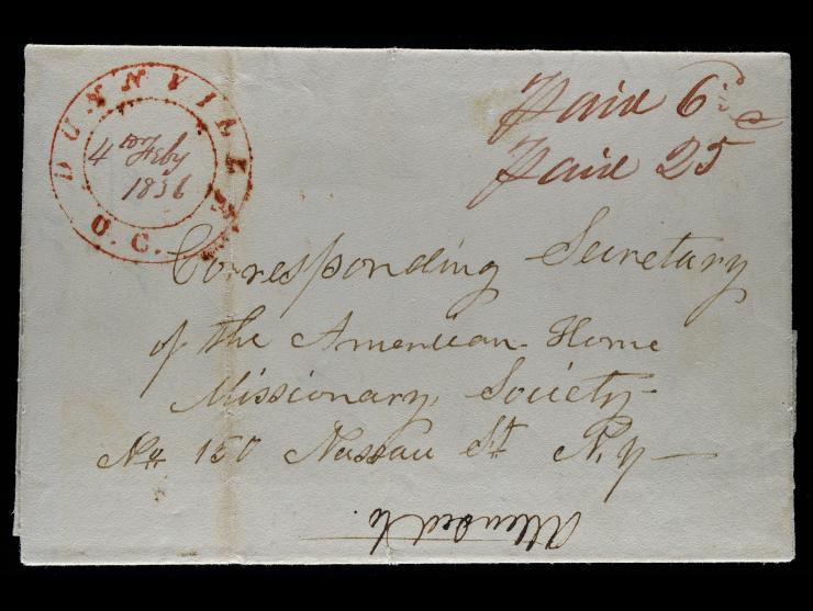 1836 Dunnville, Upper Canada to New York, Folded Letter