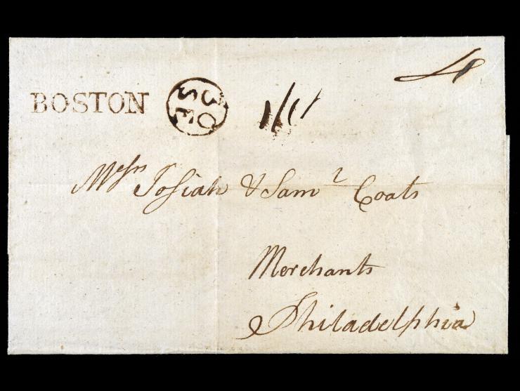 1787, Boston Straightline, Used during the Confederation period, Very Fine