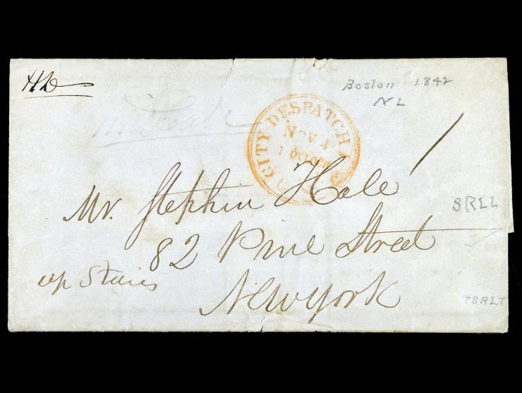 U.S. City Despatch, 1842 Stampless Cover
