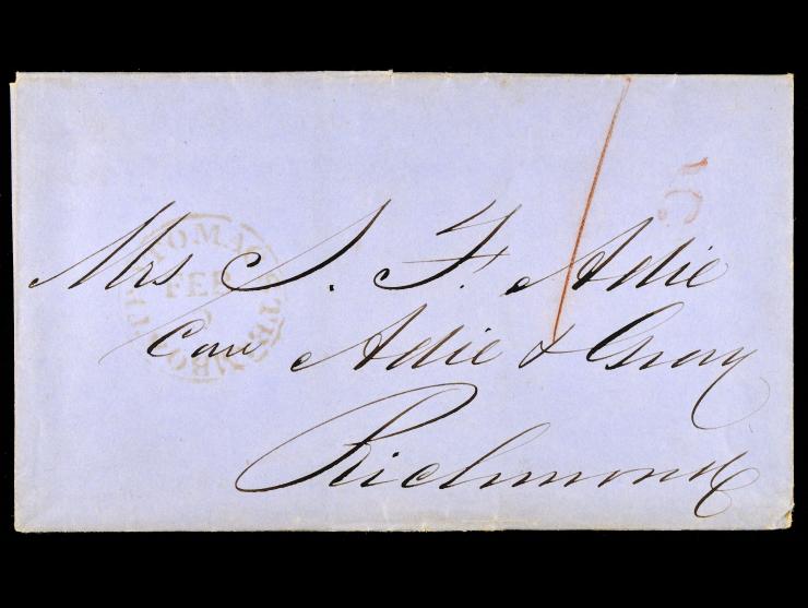 Potamac Steamboat cds on Cover to Virgina, Carrier Fee
