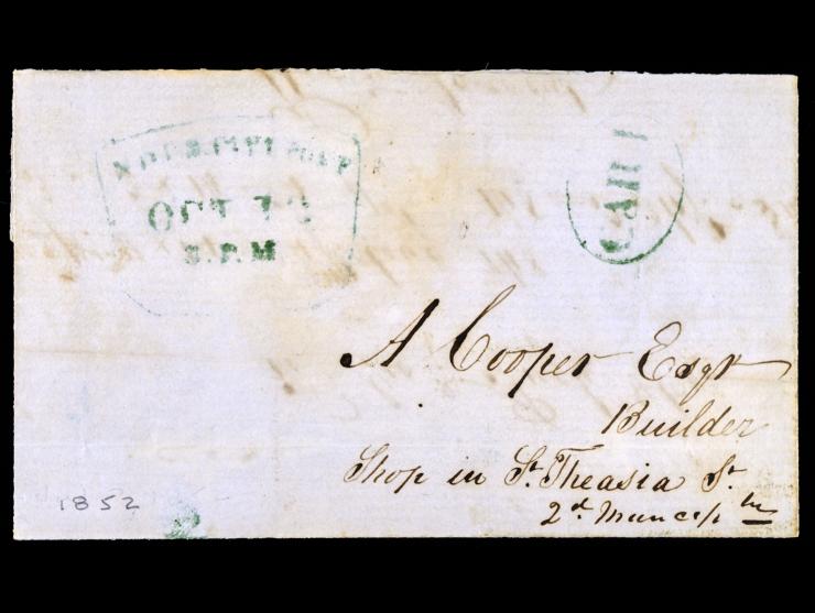U.S. N.O. City Post, Green Carrier Datestamp, Matching "CAR 1", New Orleans Local Delivery
