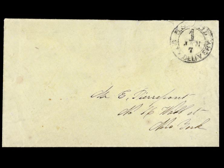 U.S. Mail City Delivery, Stampless Cover to New York