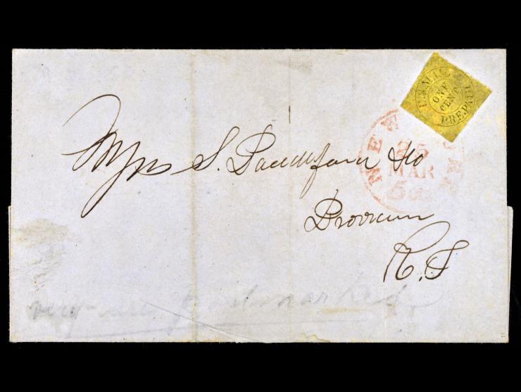 US Mail, 6LB10, 1c Black on Yellow, on Cover