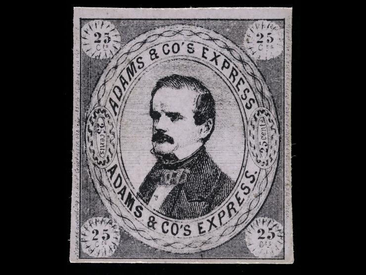 Adams & Co.'s Express 1L3, 25c Black on Pink, Unused