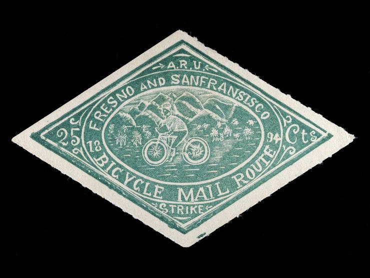 Bicycle Mail Route, 12L1, 25c Green, Unused