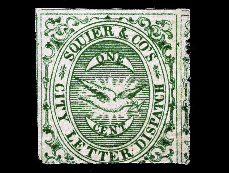 Squier & Co. City Letter Dispatch ,1859, 1c Green, 132L4, Unused