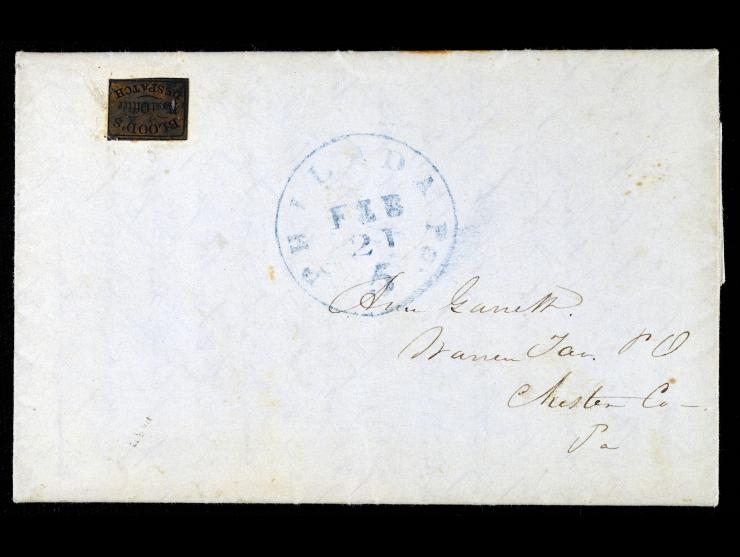 Blood's City Despatch, 1848, 1c Bronze on Black, 15L13