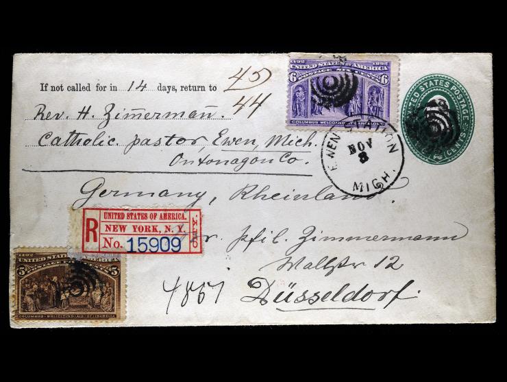 #234 and #235 Registered Mail to Dusseldorf