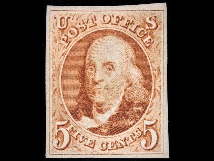 1875, #3 5c Red Brown, Official Reprint, Unused