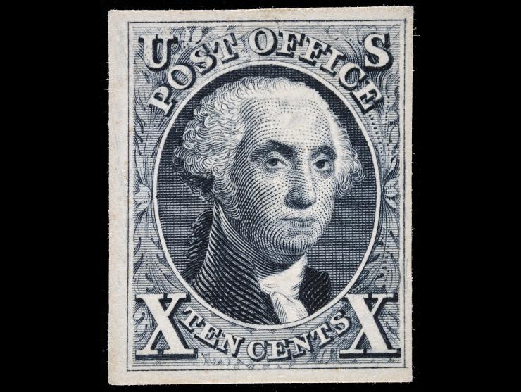 1847 10c black, #4P4, Plate on Card, Unused