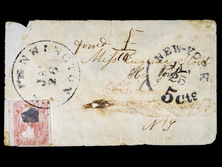 Swart's City Dispatch Post ,1849,1c Red, 136L10, Tied on cover