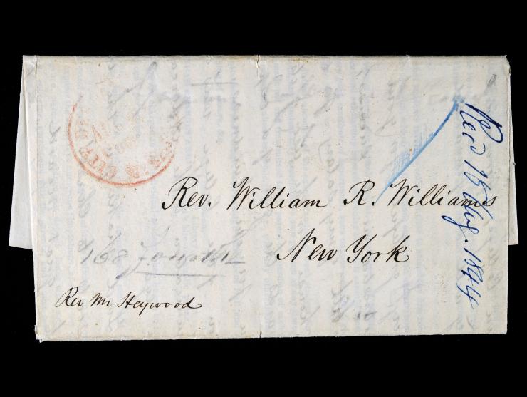 U.S. City Despatch Post, 1844 Stampless Folded Letter to New York