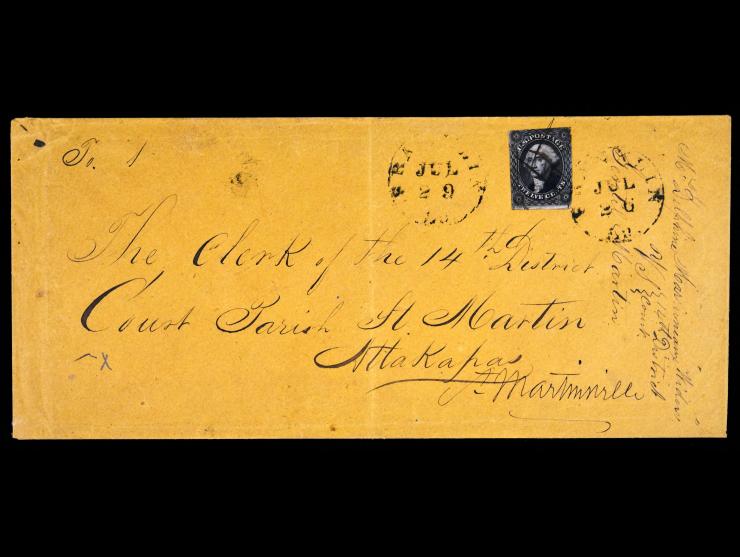 #17 12c Black, Tied on Oversized Cover to Louisiana