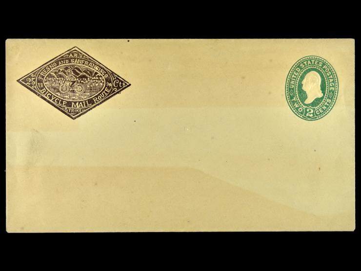 Bicycle Mail Route, 12LU2, 25c Brown on U312 Entire