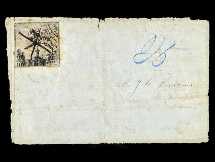 D. O. Blood & Co., 1843, 3c Black, 15L3, on cover front