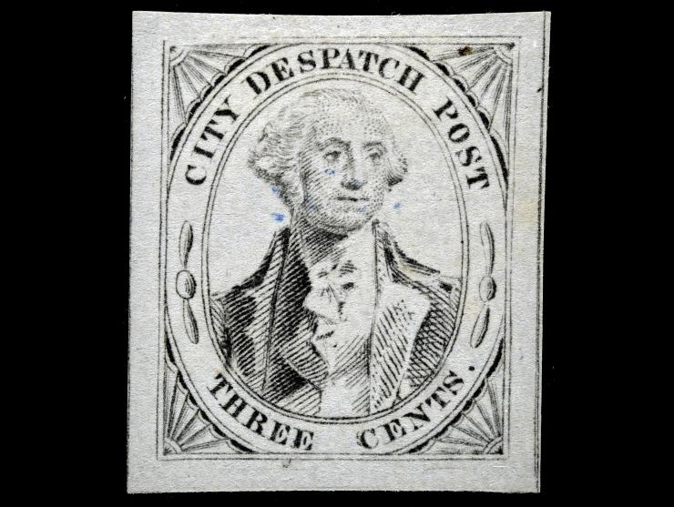 (Greig's) City Despatch Post, 1842, 3c Black, 40L1, Unused