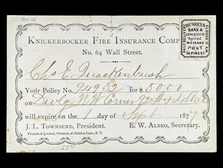 Hussey's Post, 1856, Blue, 87L43, Used on Cover