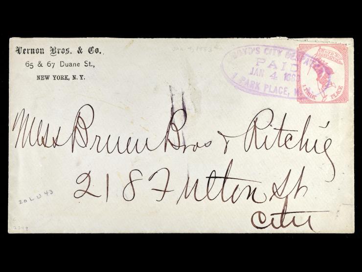 Boyd's Dispatch, 1878, Red, 20UL43, on Corner Card