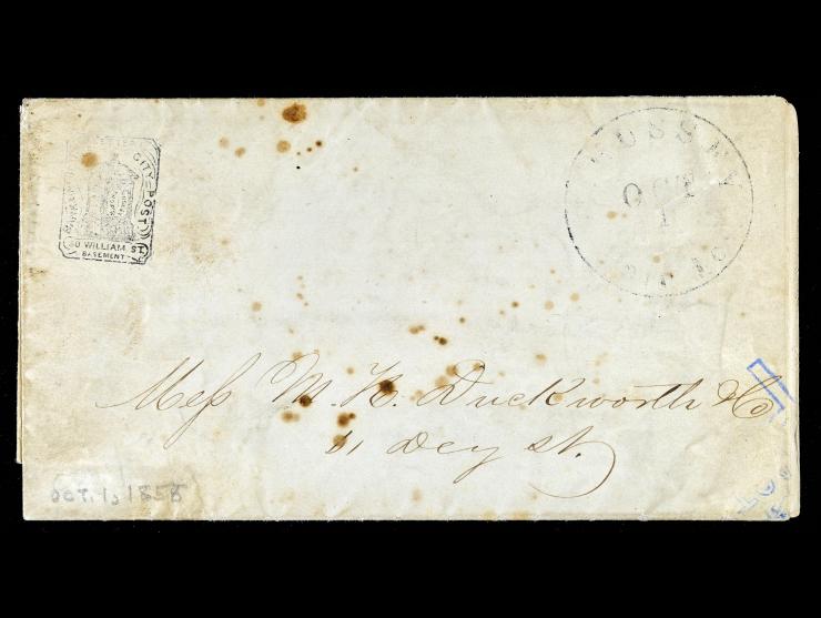 Hussey's Post, 87LUP3, Handstamped Wrapper, on Folded Circular
