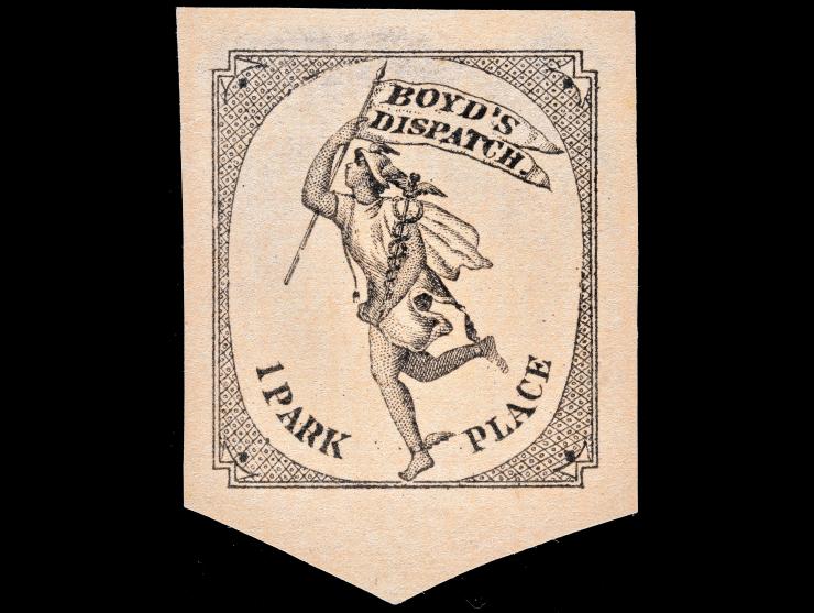 Boyd's Dispatch, 1878, Black on Lilac Pink, Unused. 20L40, Unused