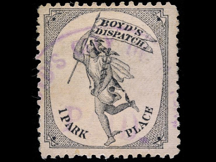 Boyd's Dispatch, 1878, Black on Lilac Pink, 20L50, Unused