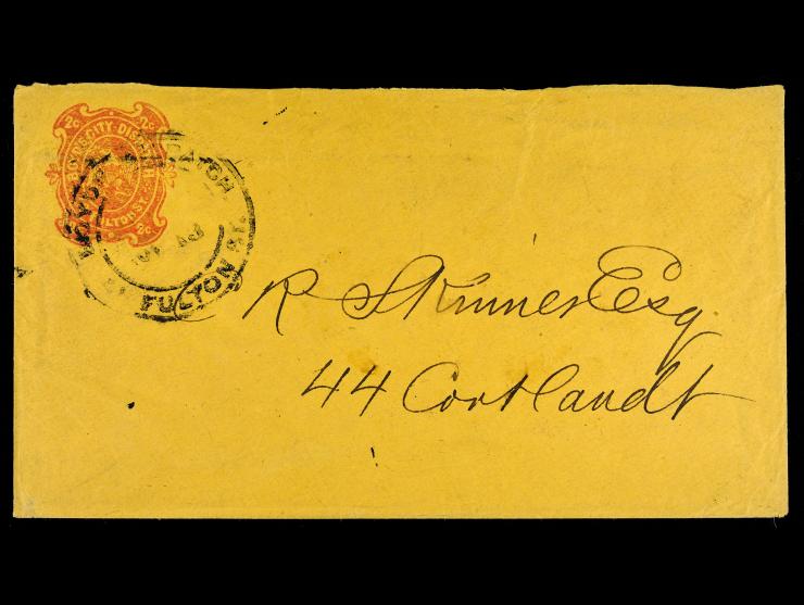 Boyd's City Post, 1867, Red on Orange, 20LU16a, on cover
