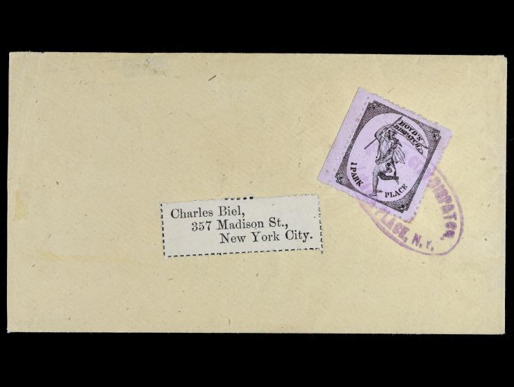 Boyd's Dispatch, 1878, Black on Lavender, 20L47, Tied on Cover