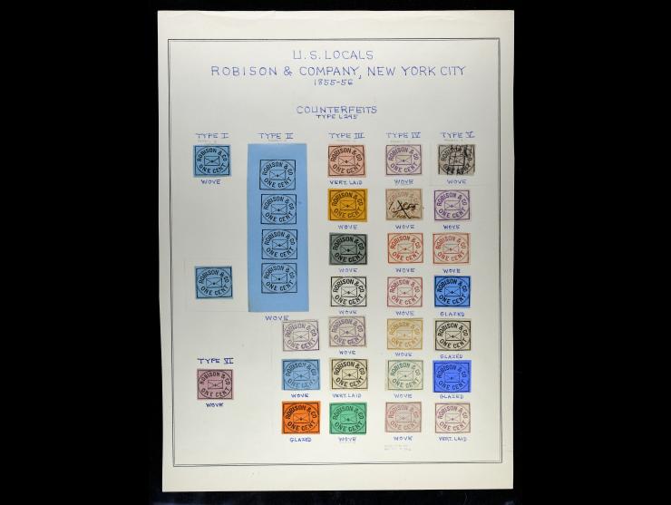 Robison & Company Forgeries Reference Collection of 31 Stamps
